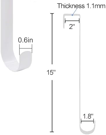 HiGift 2 Pack White Wreath Hanger Hook for Front Door