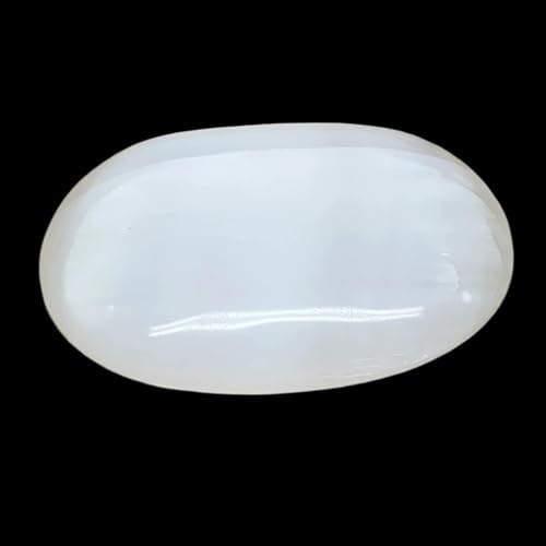 WatanGems Large Natural Selenite Palm-Stone Crystal Pillow Shape 056 lbs B36116