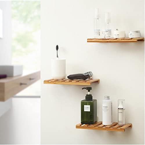 3Pcs Solid Bamboo Floating Shelves for Home Decor