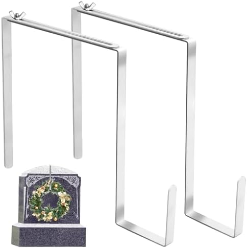2Pcs Adjustable Christmas Wreath Hanger for Tombstones