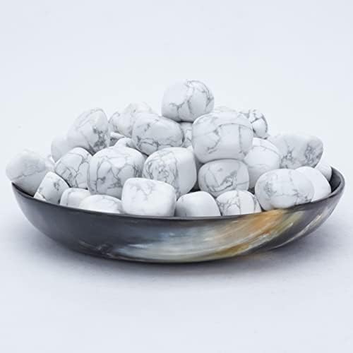 Howlite Tumbled Stones - 13 Pieces Set - Reiki Healing Home Decor