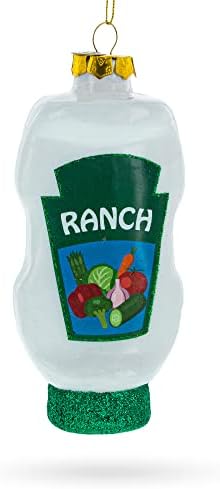 Delicious Ranch Dressing Blown Glass Christmas Ornament 1