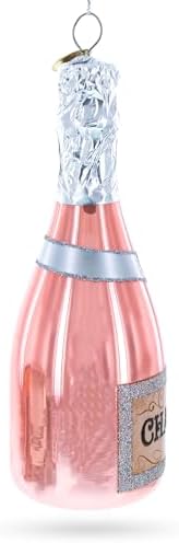 Pink Sparkling Wine Glass Christmas Ornament
