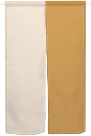 Leowefowa Japanese Noren Door Curtain - Solid Yellow White 335x472 Inches