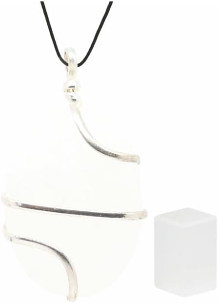 EDZZEL Oval White Agate with Selenite Cube