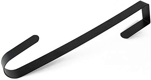 RND Thin Metal Over Door Wreath Hanger Hook - Black 15 Inch