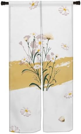 Daisy Flower Japanese Noren Door Curtain 34x60