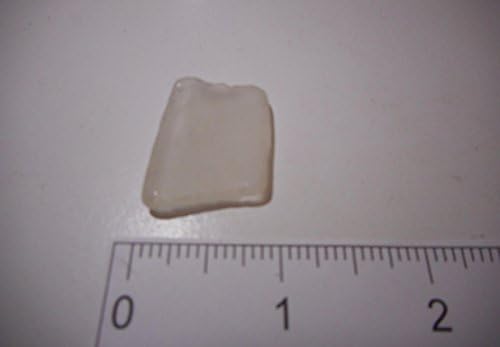 1 Inch Square Flat White Thicker Sea Glass Gem