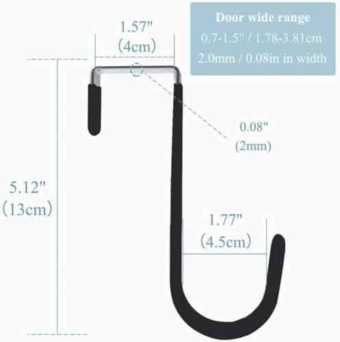 Black Wreath Hanger for Front Door Metal Hook Holder