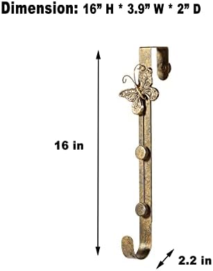 2 Pack Butterfly Wreath Door Hanger 16 Inch Antique Gold