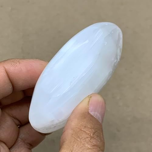93g Natural Selenite Palm-Stone Crystal Pillow Shape