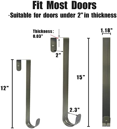 GameXcel 2 Pcs Brass Wreath Hangers for Front Door