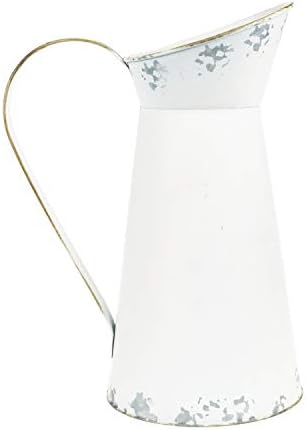 Rustic Metal Flower Vase with Shabby Chic Design