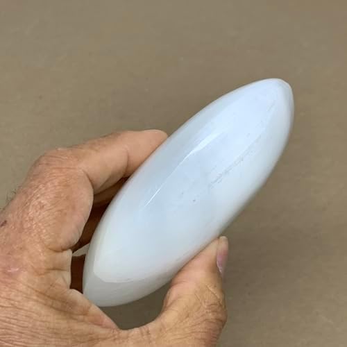 WatanGems 066 lbs Large Selenite Palm-Stone Crystal Pillow Shape