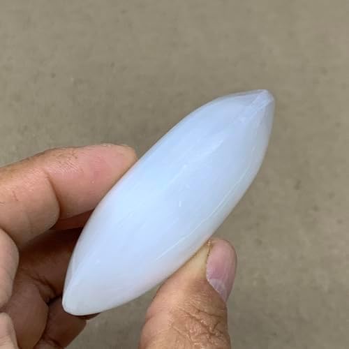 WatanGems 925g Natural Selenite Palm Stone Crystal Pillow Shape Collectible