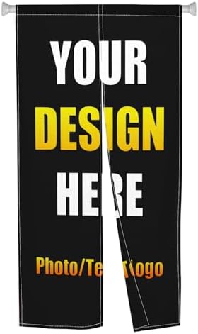 Leowefowa Custom Double Sided Noren Curtain Panel with Photo Text Logo