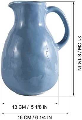 Kimdio Blue Ceramic Pitcher Vase with Handle