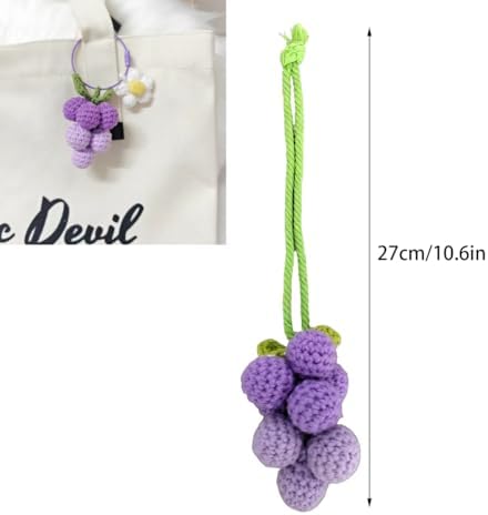 Cute Crochet Grape Car Hanging Ornament