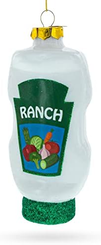 Delicious Ranch Dressing Blown Glass Christmas Ornament 1