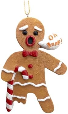 Gingerbread Man with Broken Leg Crutch Ornament