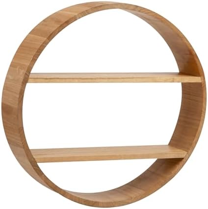 Mind Reader Circular Floating Shelf 18x18x4 Brown