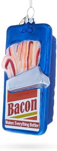 BestPysanky Bacon Pack Blown Glass Christmas Ornament