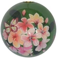 Hawaiian Plumeria Butterfly Glass Ornament