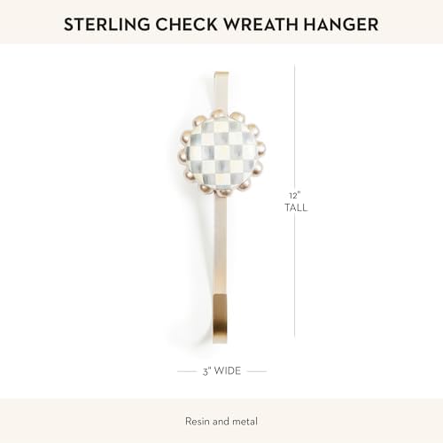 Mackenzie-Childs Wreath Hanger Gray White Check