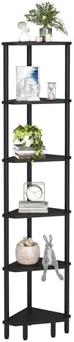 6 Tier Corner Shelf Stand LCS502B Black