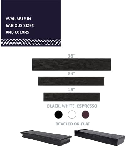 HIGH MIGHTY 18 Inch Floating Shelf 15 Lbs Black