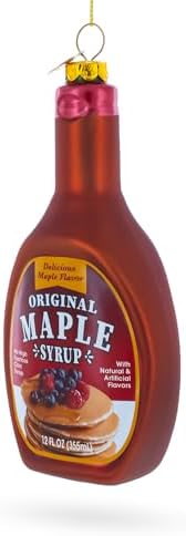Maple Syrup Bottle Glass Christmas Ornament