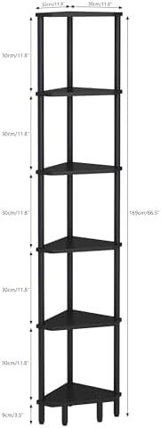 6 Tier Corner Shelf Stand LCS502B Black