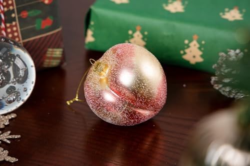 2pcs Blown Glass Peach Christmas Ornaments