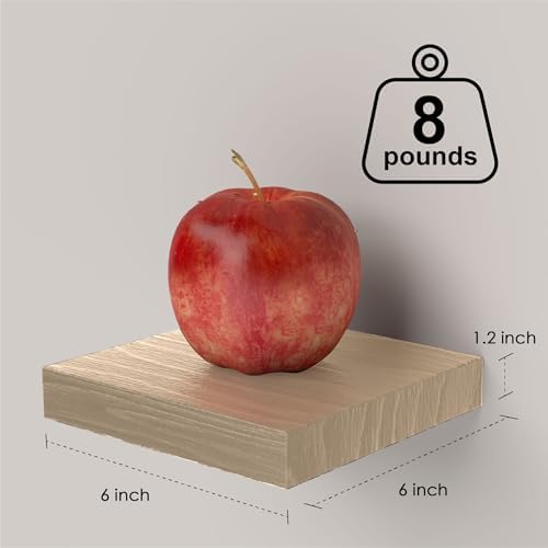 PopiShelves 3 Piece 6 Inch Wall Floating Shelves Set