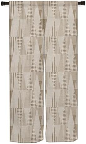 Japanese Noren Door Curtain with Abstract Pattern - 34 x 60 Brown