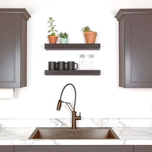 HIGH MIGHTY 18 Inch Floating Shelf 15 Lbs Black
