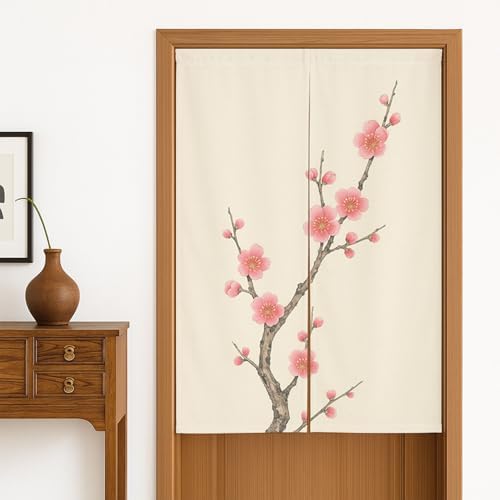 Japanese Floral Door Curtain 335x55 Inch