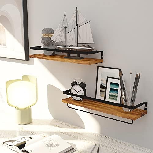 Floating Shelves for Wall Set of 2 Carbonized Black