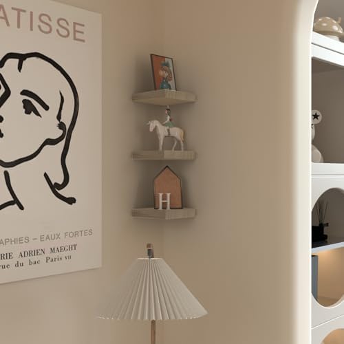 PopiShelves 3 Piece 6 Inch Wall Floating Shelves Set