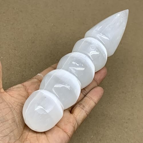 080 Lbs Large Selenite Crystal Spiral Wand Point B36604