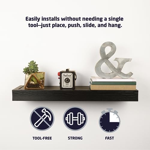 HIGH MIGHTY 18 Inch Floating Shelf 15 Lbs Black