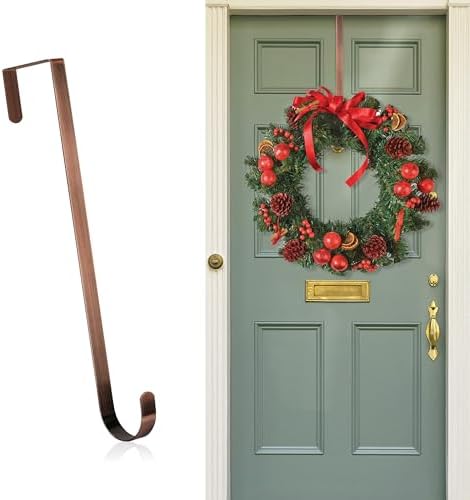 Nirohee 12 Inch Bronze Wreath Hanger Hook for Front Door