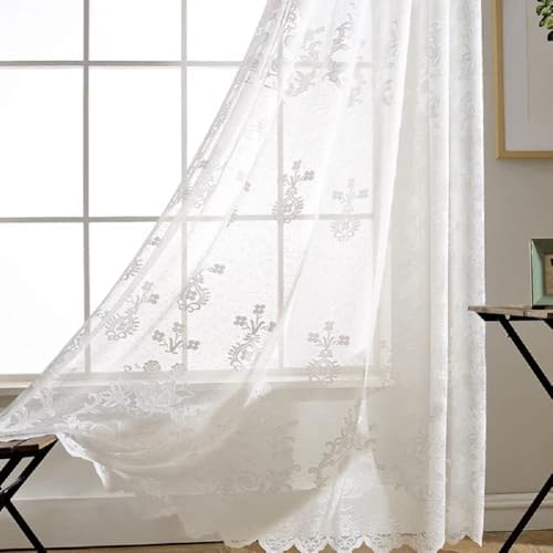 Iuokuby Solid Color Jacquard Window Curtains 1 Panel