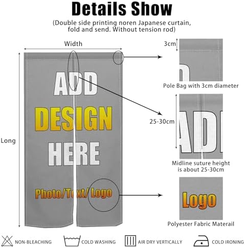 Customizable Double Sided Japanese Noren Curtain Panel