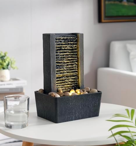 Haobos Indoor Fountain with LED Light and Cobble Design