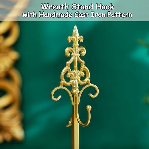 Adjustable Metal Wreath Stand with Wrought Iron Base