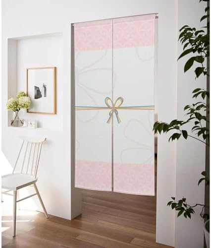 Japanese Style Door Curtain with Flowers and Bow