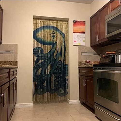 TACHILC Octopus Bamboo Bead Door Curtain