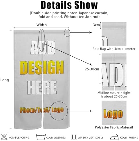 Customized Japanese Door Curtain Noren with Picture 335x472