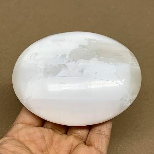 WatanGems Large Selenite Palm-Stone Crystal 067 lbs